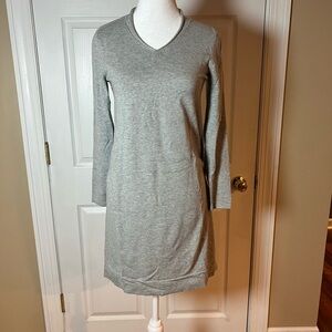 J. Jill Cotton Classic Gray  Stretch Sweater Dress Long Sleeve Size XS Casual